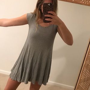 striped t-shirt flowy dress